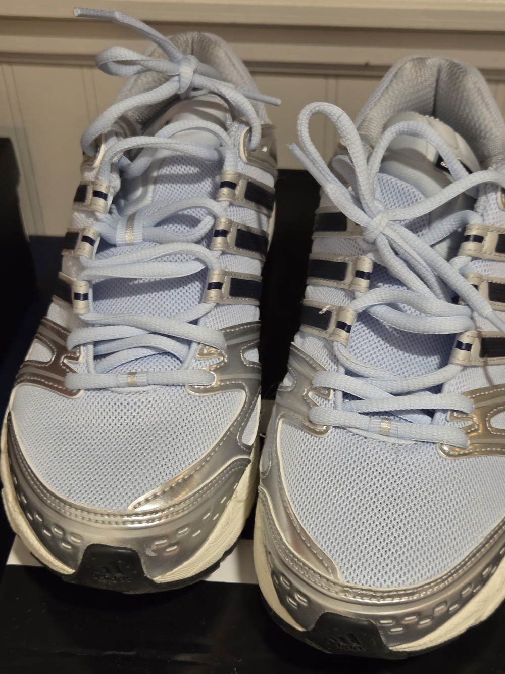 adidas Light Blue Athletic Sneakers with Silver Accents